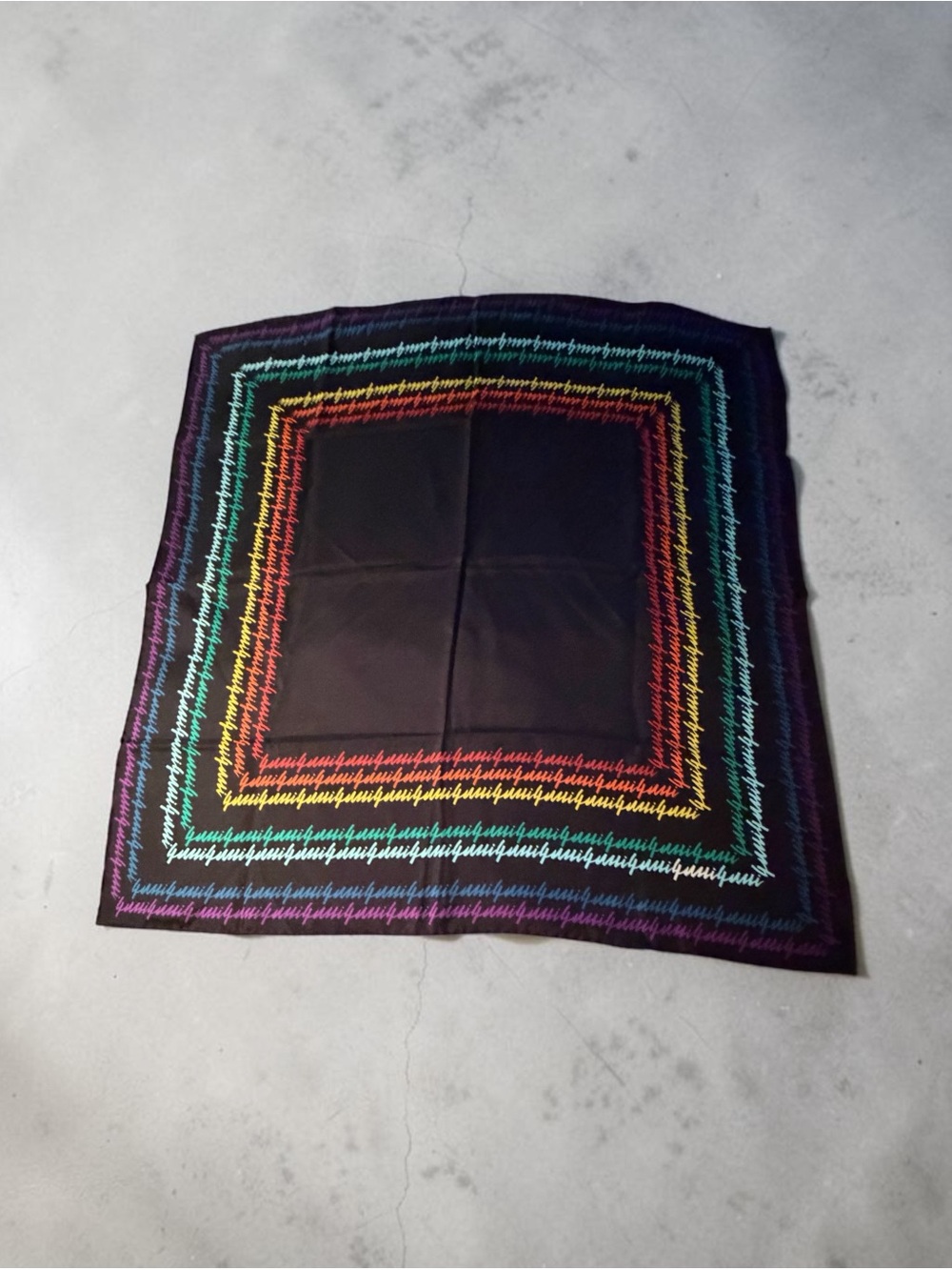 Gucci Black Multicolor Trim Scarf